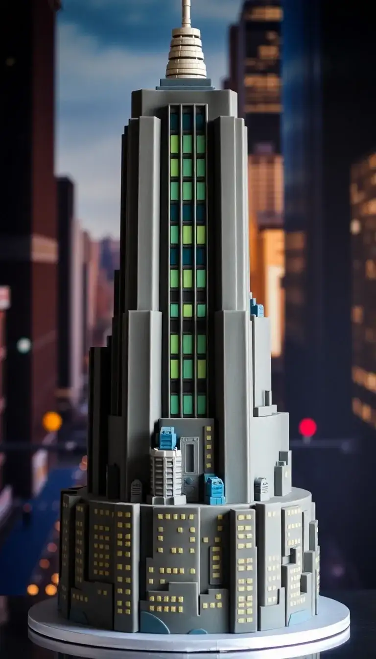 Stark Tower Cityscape Cake1.webp