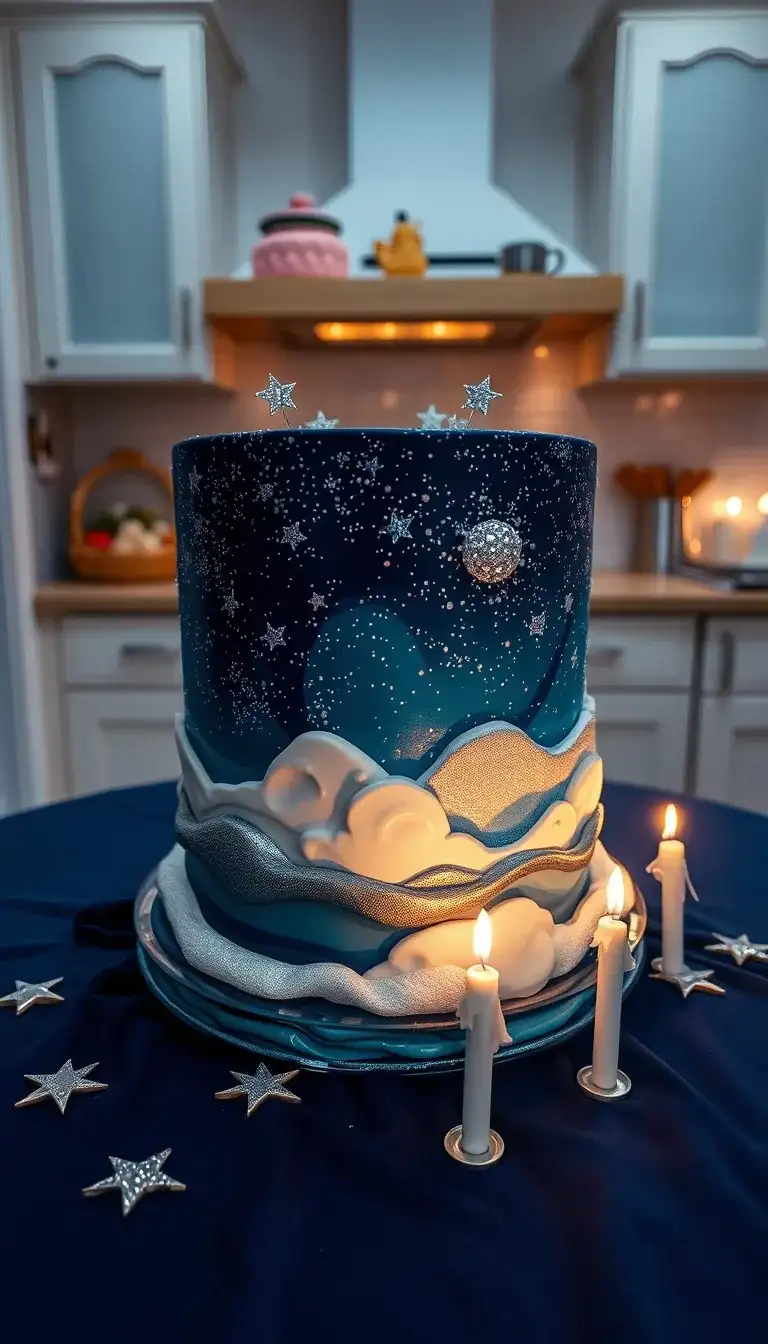 starry night sky cake