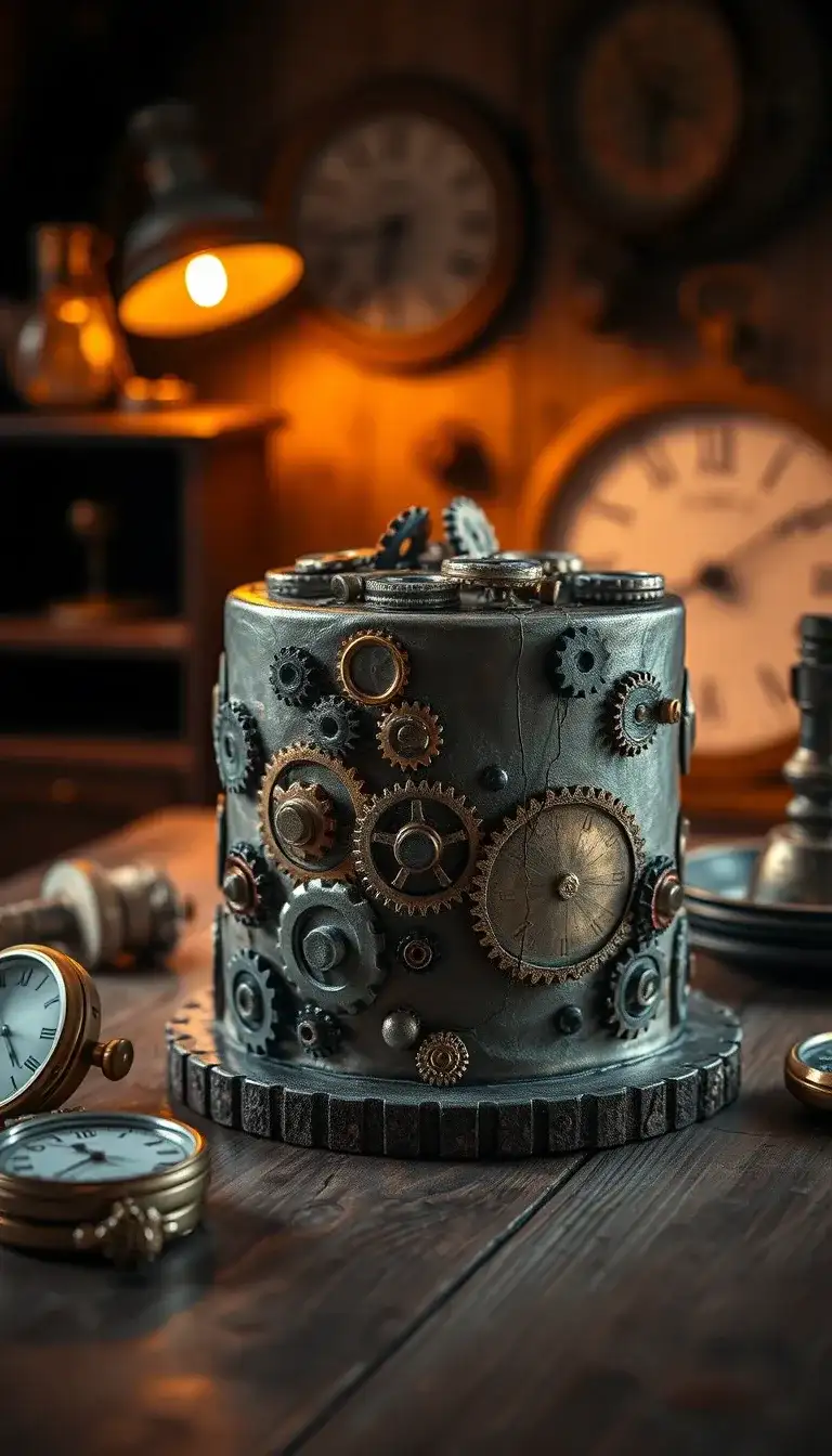steampunk gear cake
