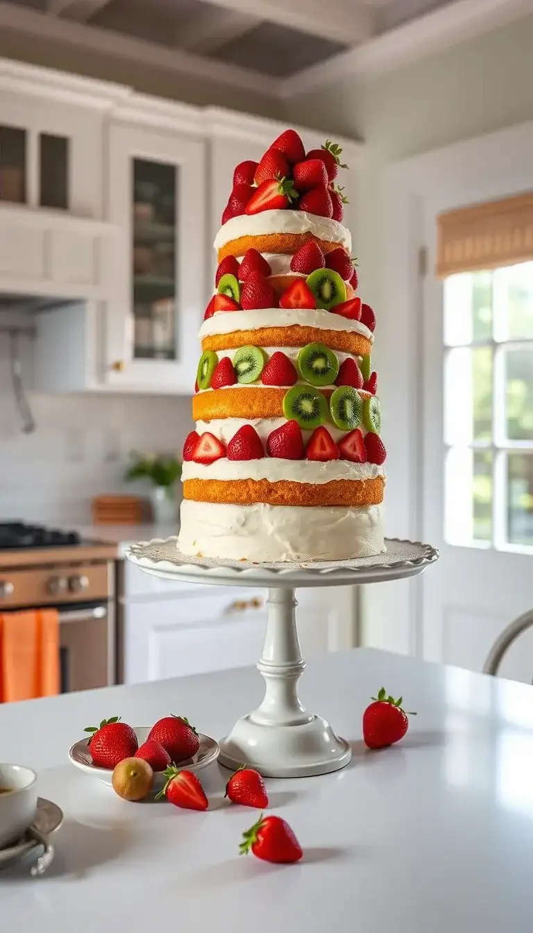 strawberry kiwi pavilion cake