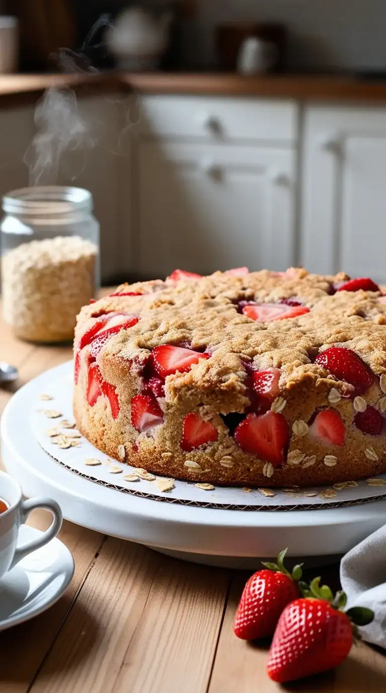 strawberry oatmeal cake