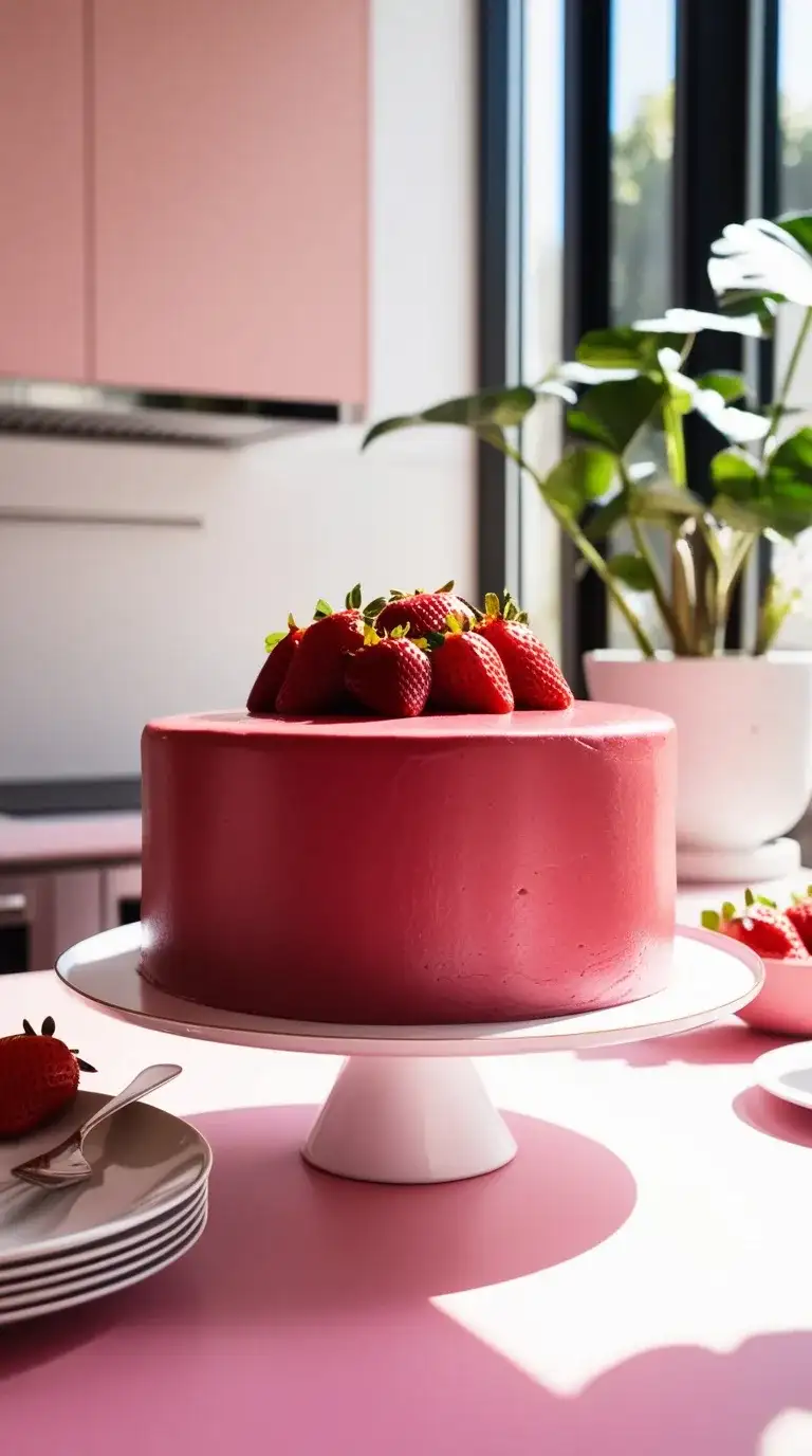 strawberry velvet cake