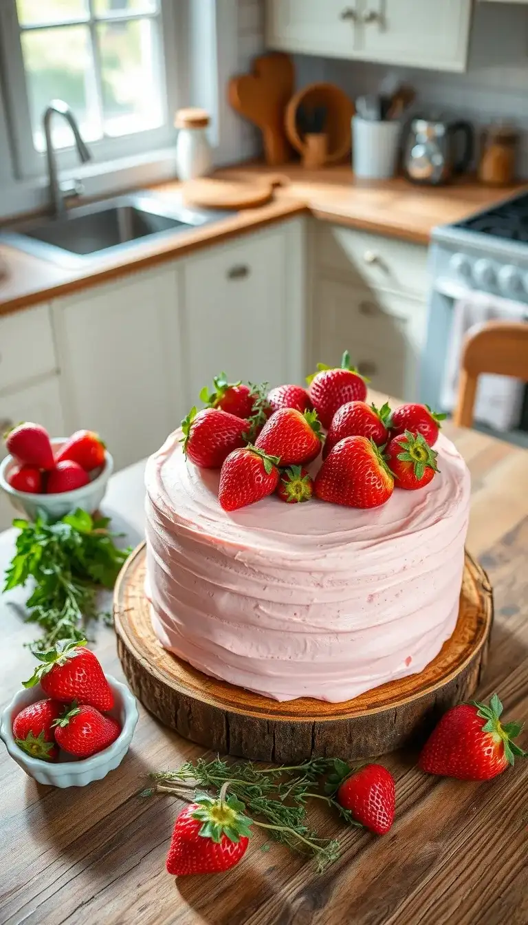 thyme-infused strawberry cake