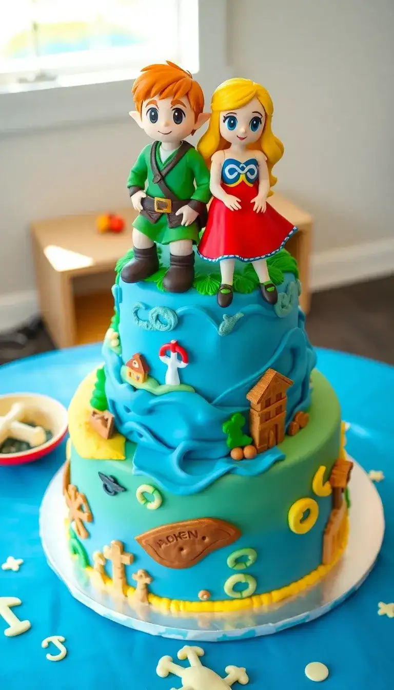 Toon Link and Princess Zelda Cake1.webp