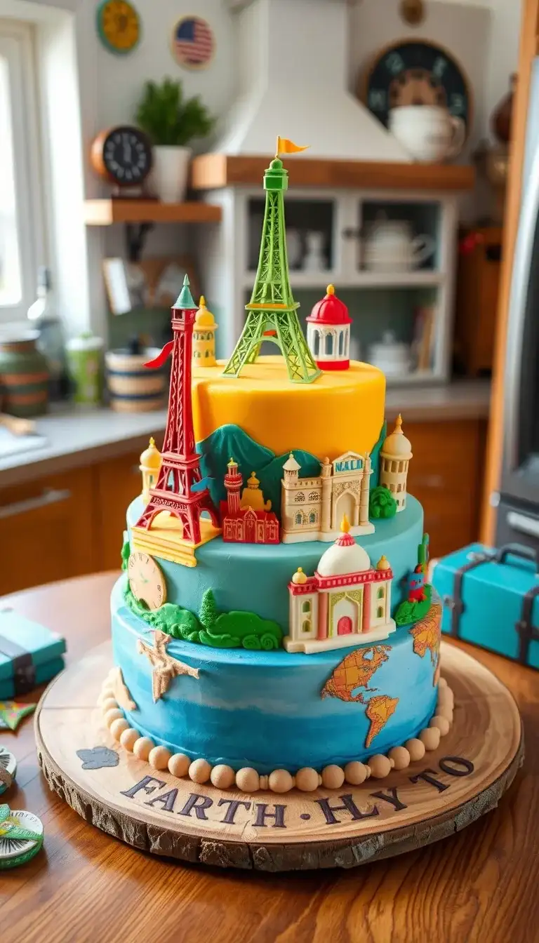 travel around the world cake