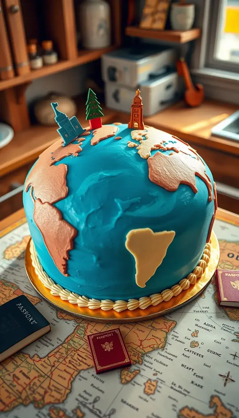 travel the world cake