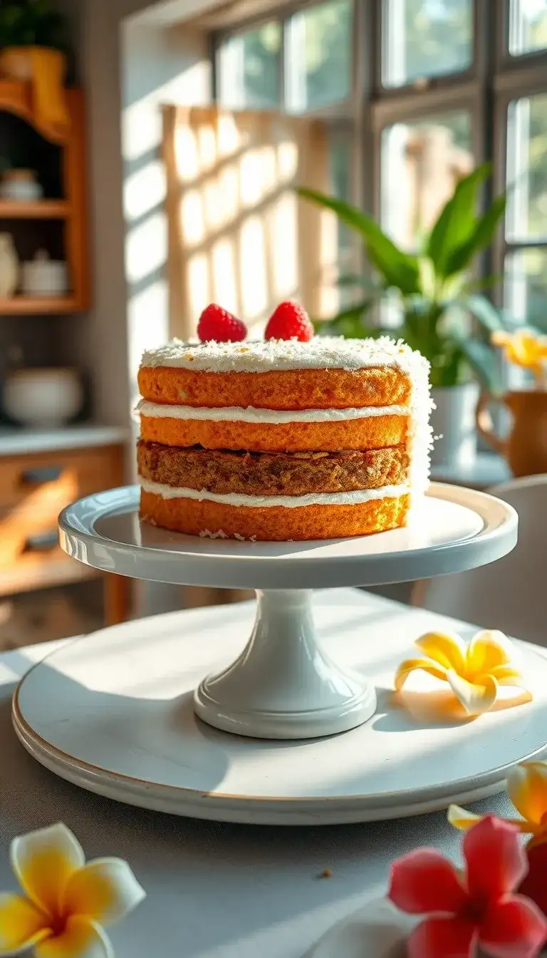 tropical sunset layer cake