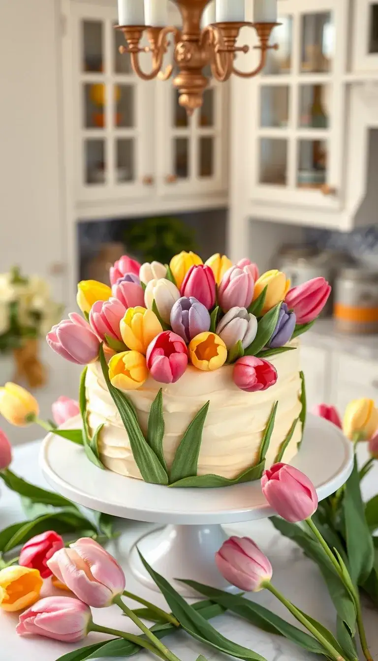tulip bouquet cake