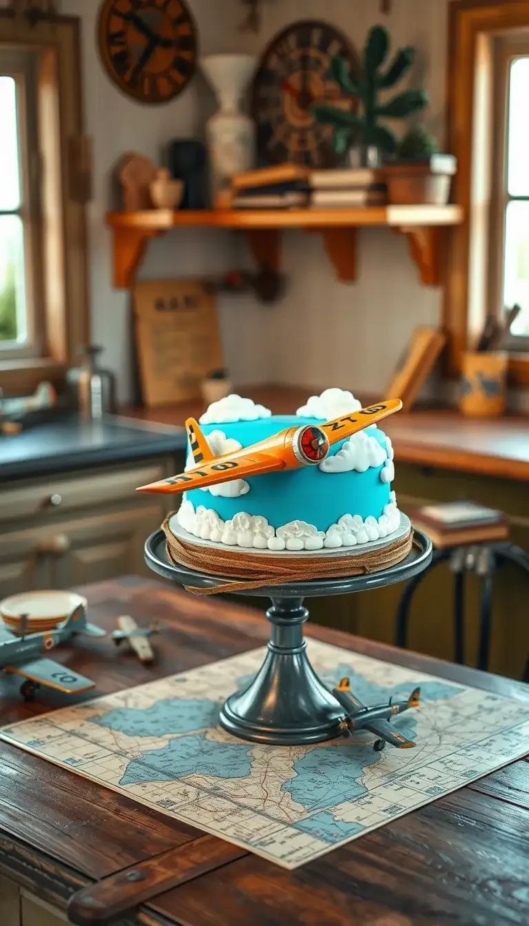 vintage airplane cake