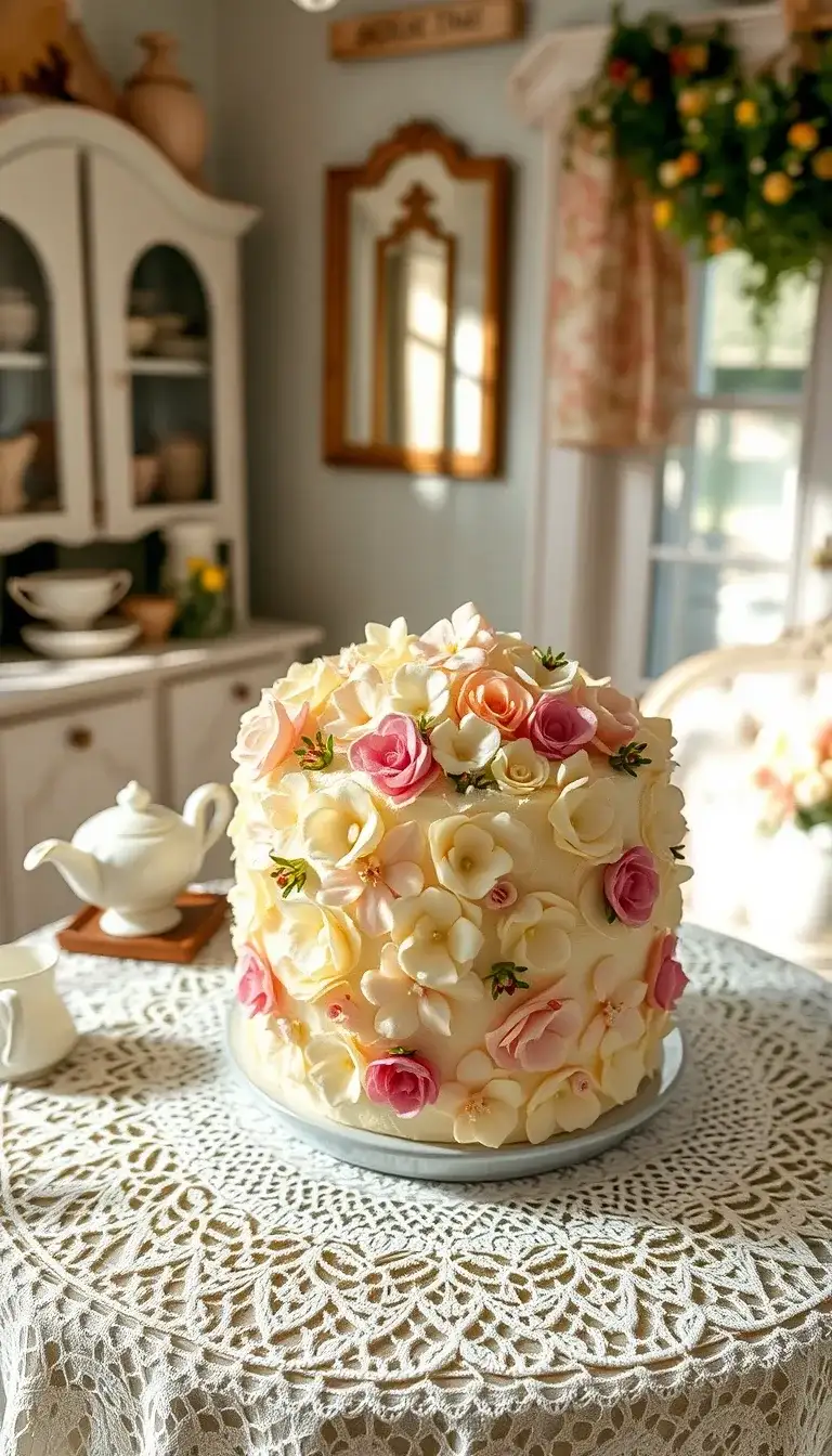 vintage floral cake