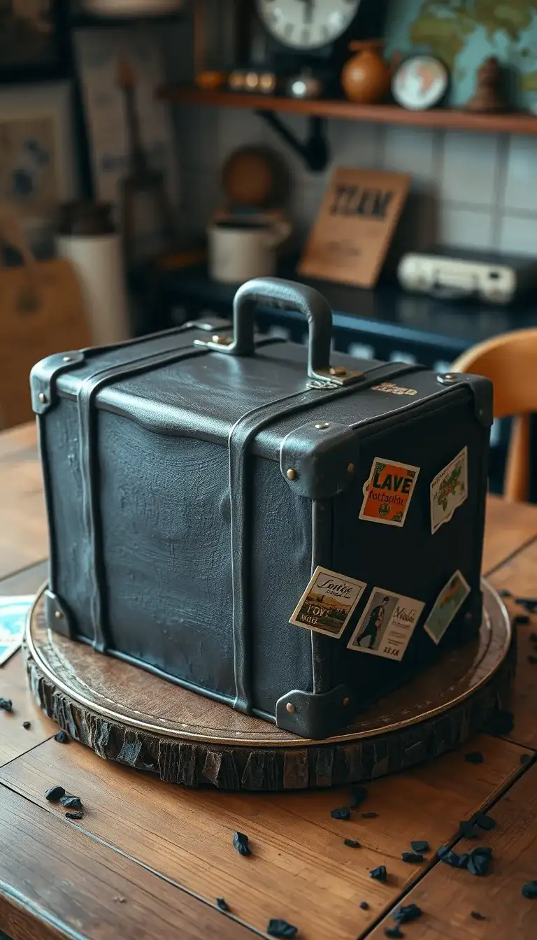 vintage suitcase cake