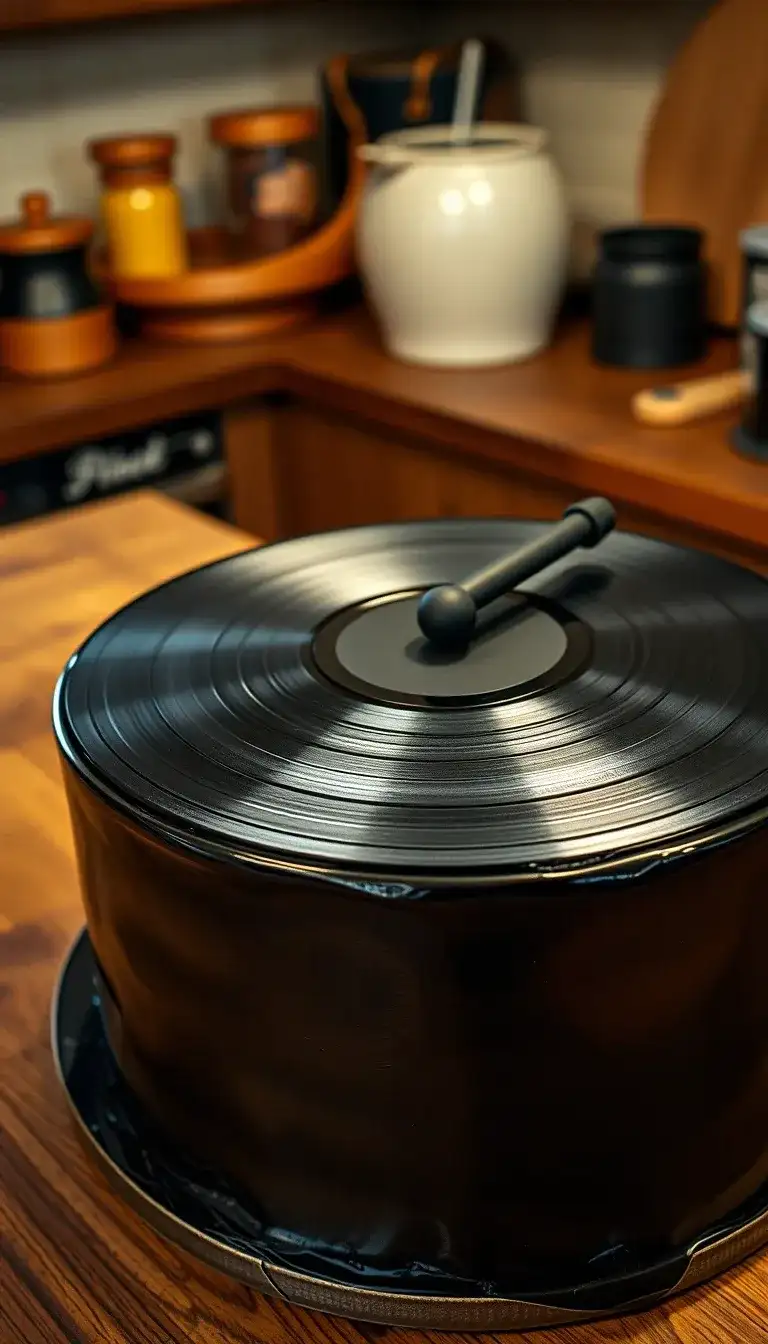 vintage vinyl record cake