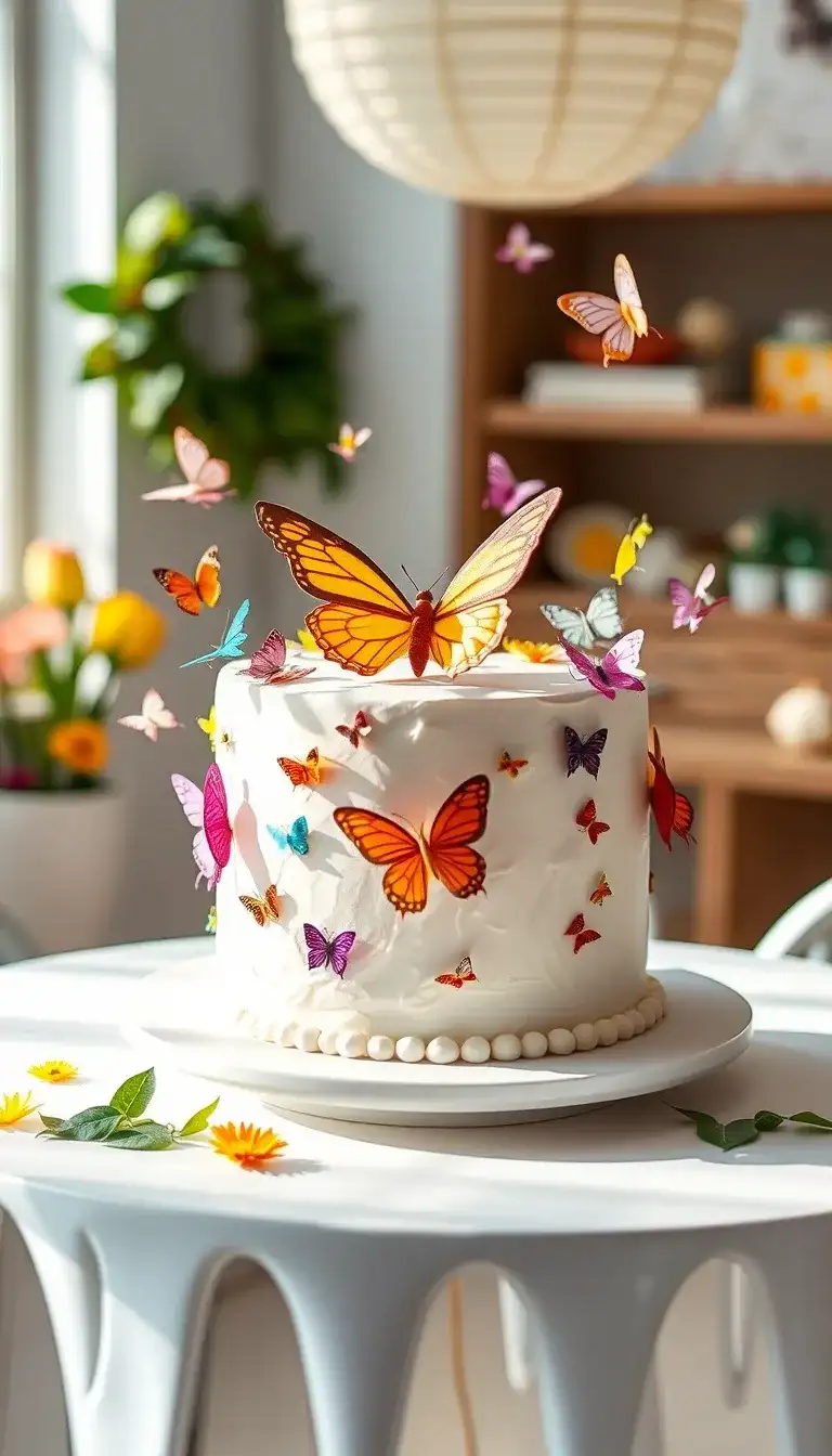 whimsical butterfly cake