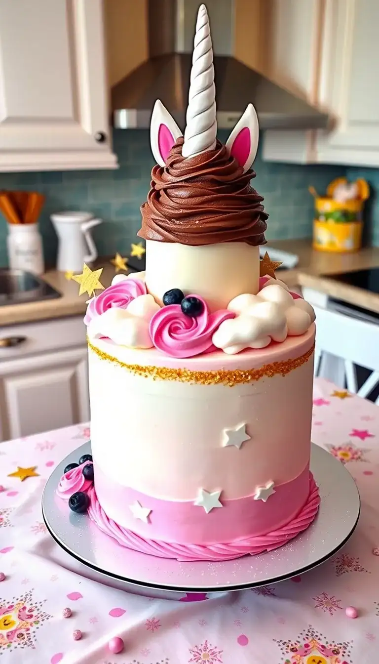whimsical unicorn cake