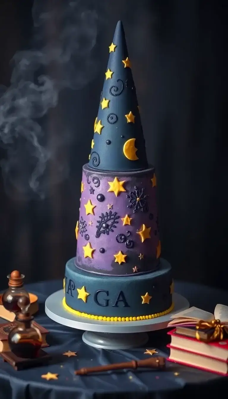 Whimsical Wizard’s Hat Cake1.webp