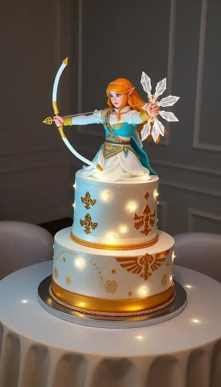 Zelda Light Bow and Arrow Cake2.webp