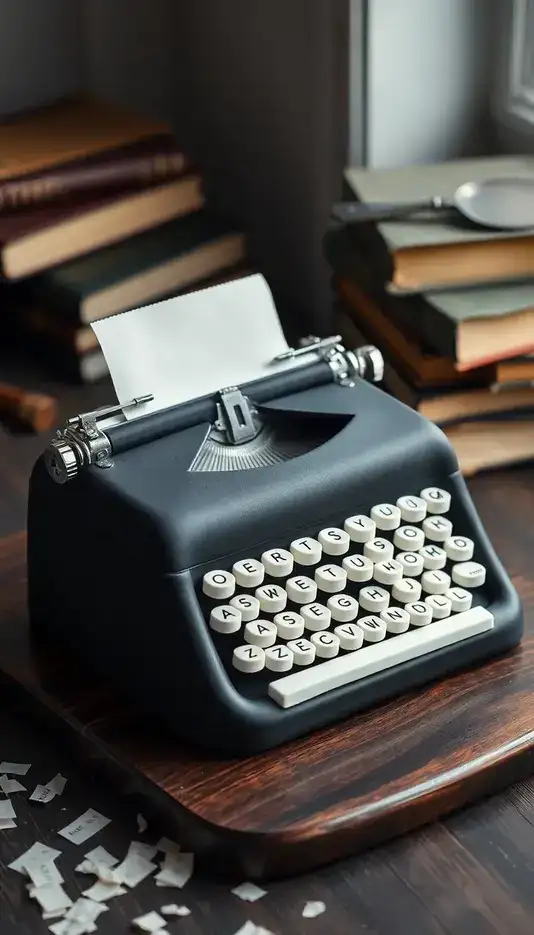 Black and White Typewriter Elegance