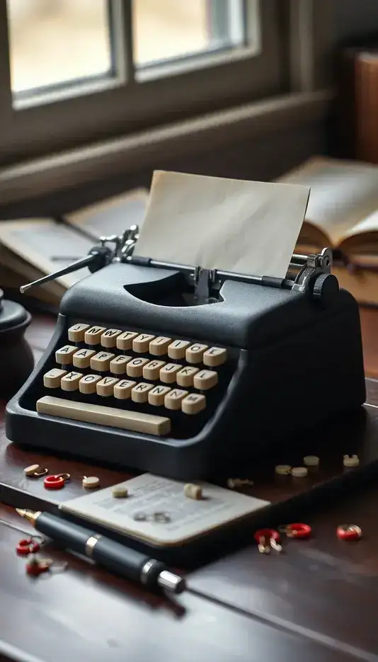 Typewriter Cake with Edible Paper Sheets