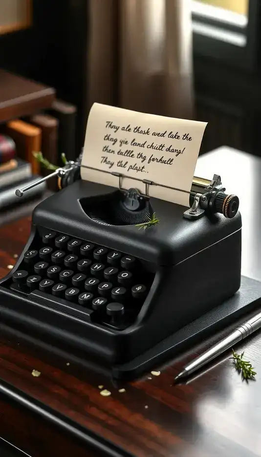 Typewriter Cake with Scripted Edible Notes