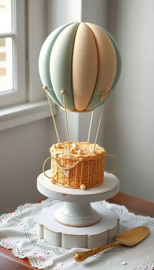 Vintage Hot Air Balloon Cake Design