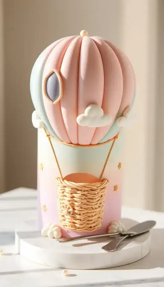 Pastel Dream Hot Air Balloon Cake