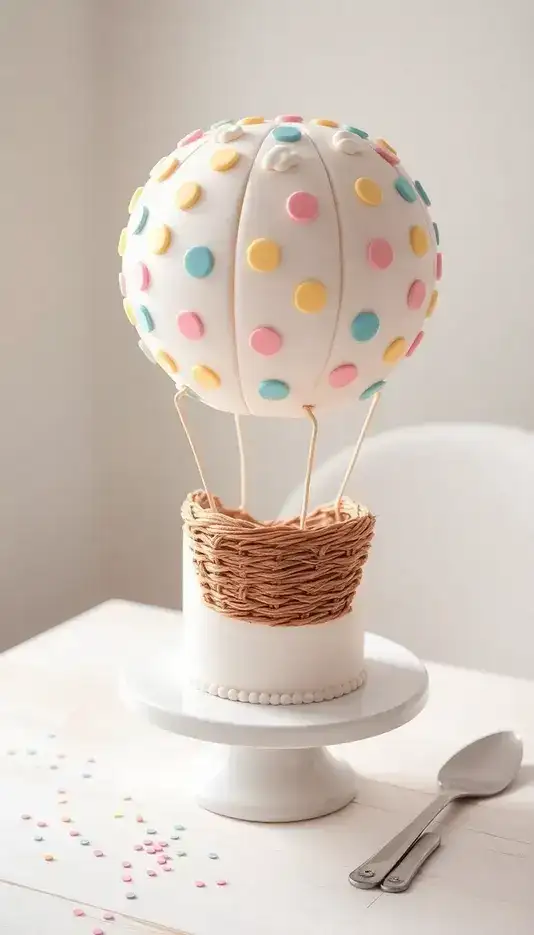 Polka Dot Hot Air Balloon Cake