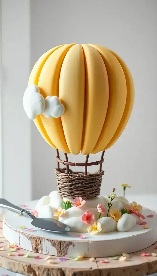 Sunny Meadow Hot Air Balloon Cake