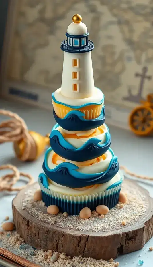 Mini Lighthouse Cupcake Tower