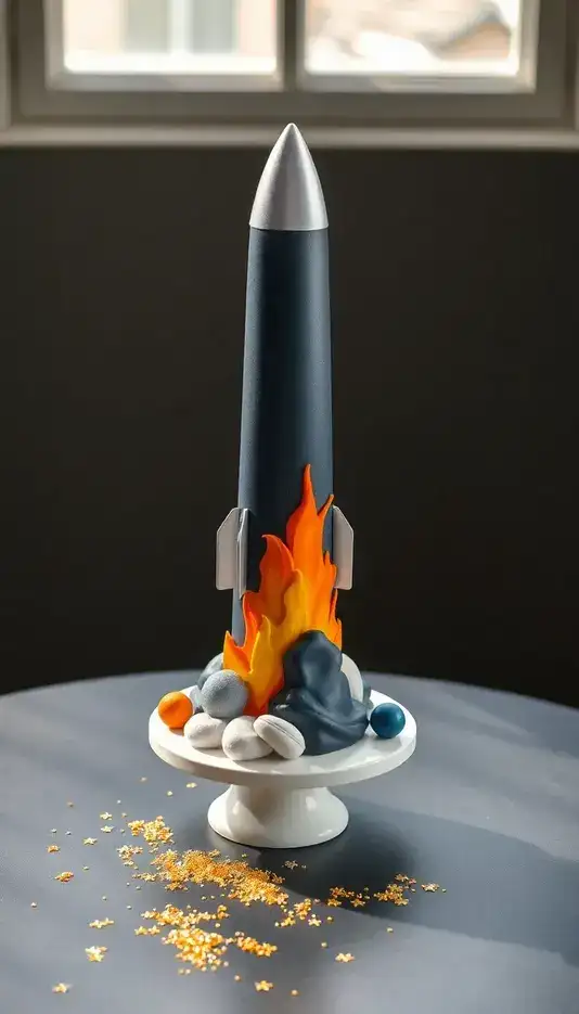 Rocket Launch with Fire Trail