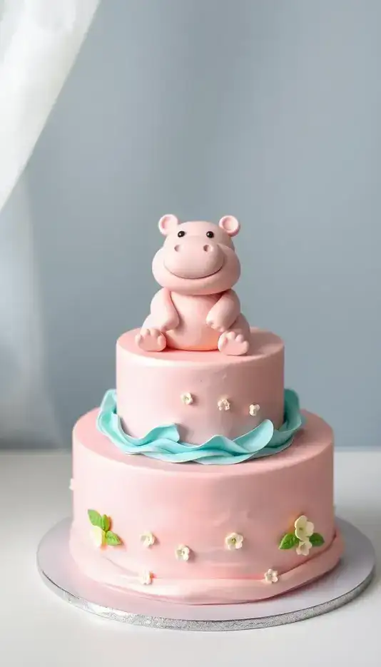 Soft Blush Monochrome Cake