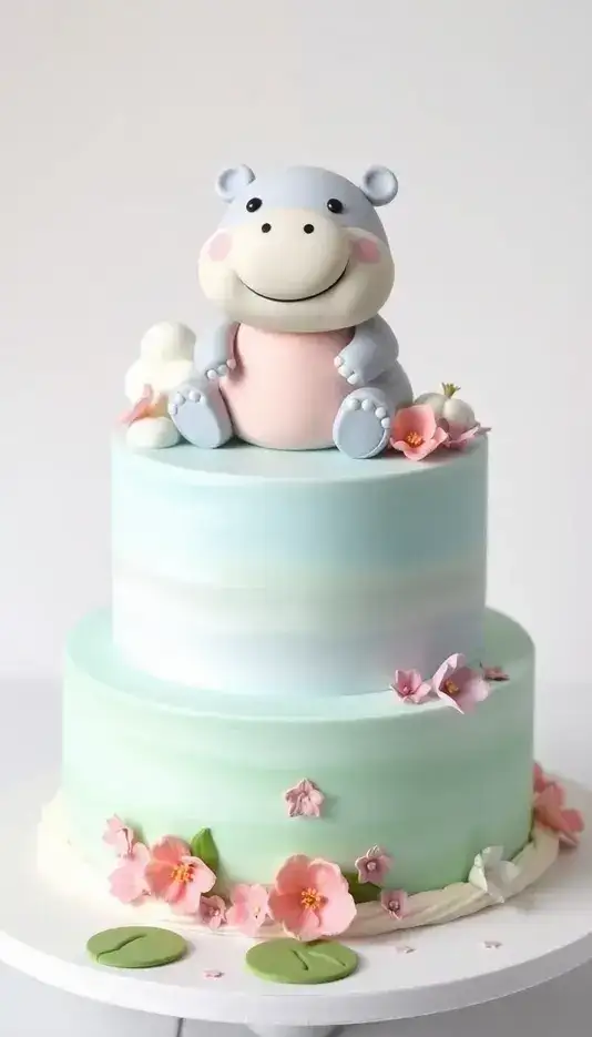 Geometric Accent Cake With Gold Leaf