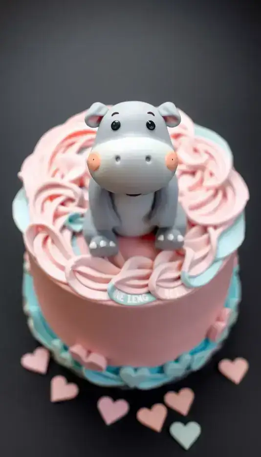 Modern Block Letter Initial Cake