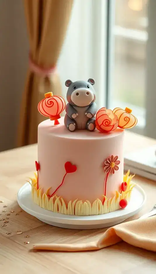 Mocha Cake Garnished with Edible Flowers