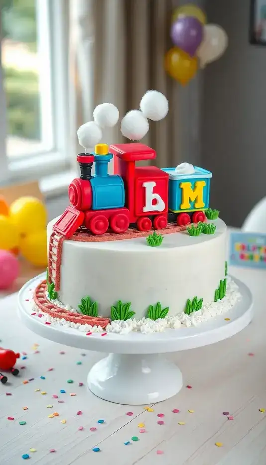 Personalized Name on Train Cake