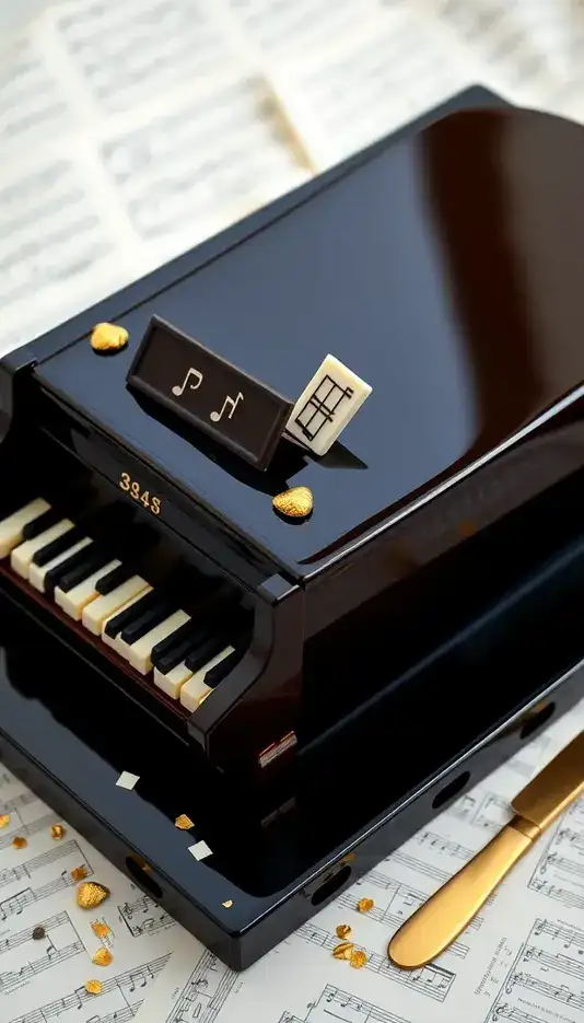 Chocolate Piano with Marzipan Keys