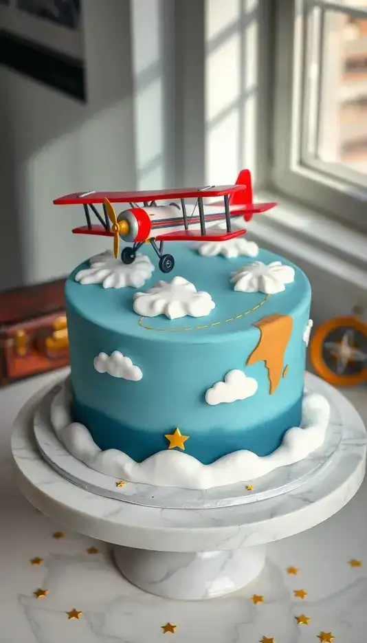 Biplane Adventure Cake