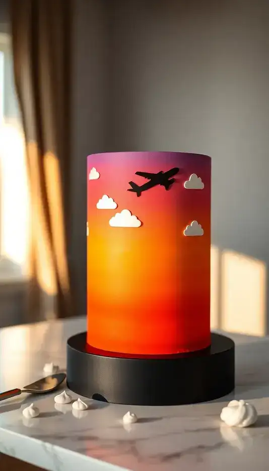 Sunset Flight Silhouette Cake