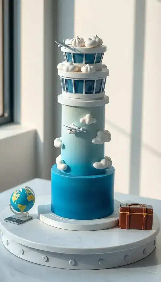 Airport Control Tower Cake