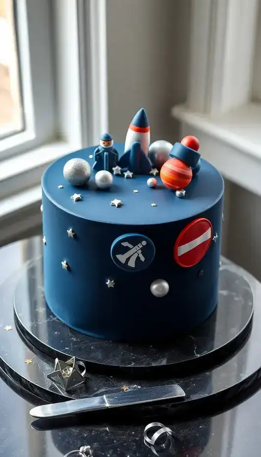 Space Mission Patch Cake