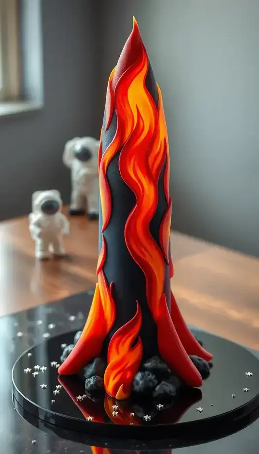 Rocket Flame Burst Cake