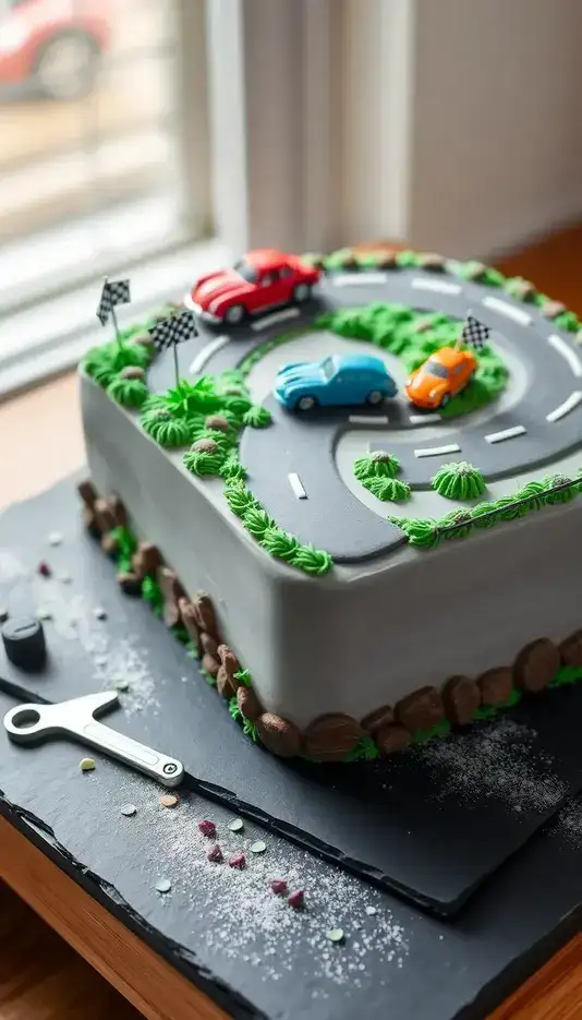 Race Track Roadtrip Cake