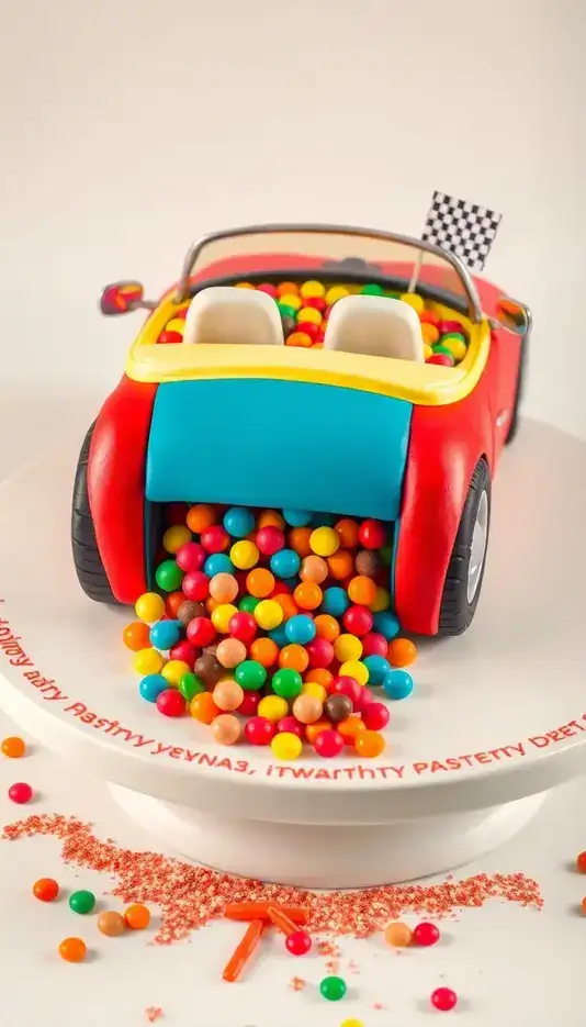 Colorful Candy Car Cake