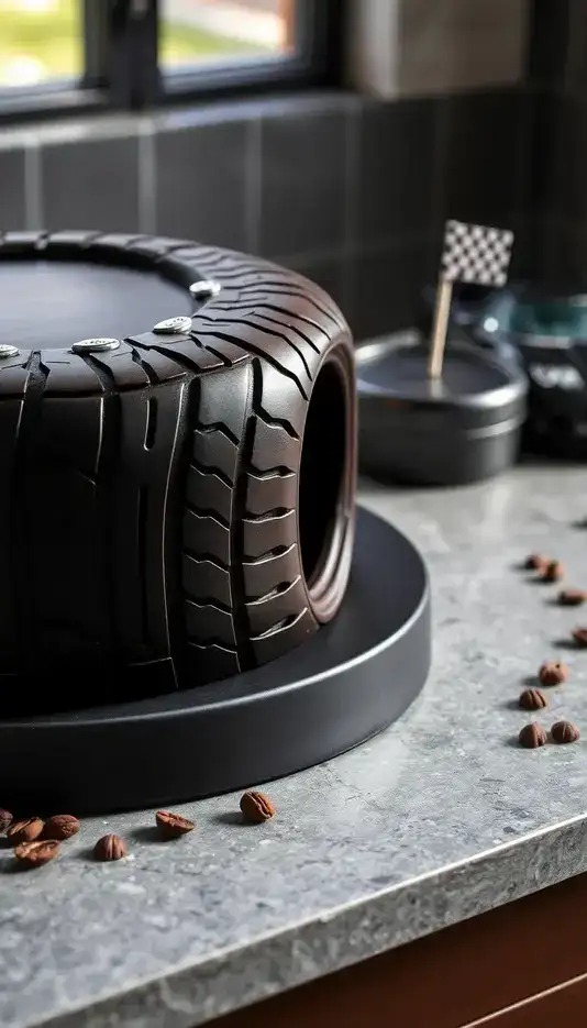 Car Tire Chocolate Cake