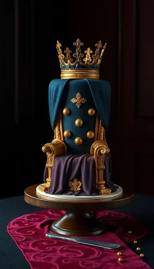 Crown-Topped Royal Cake
