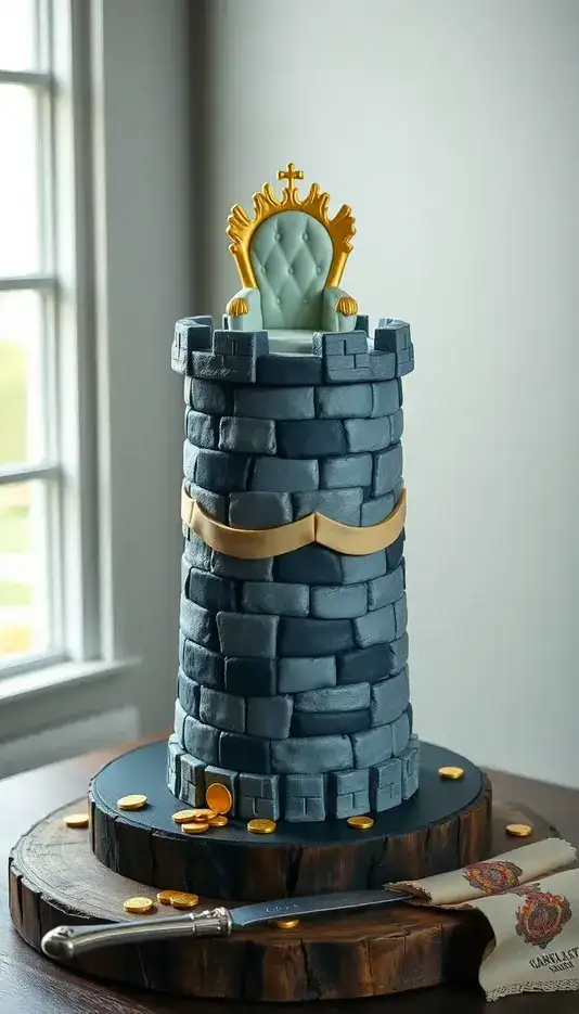 Castle Tower Cake with Throne