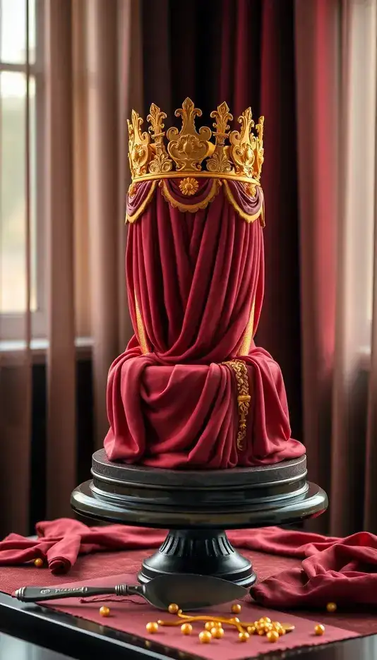 Regal Velvet Draped Cake