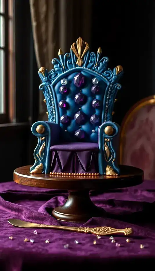 Gemstone-Studded Throne Cake