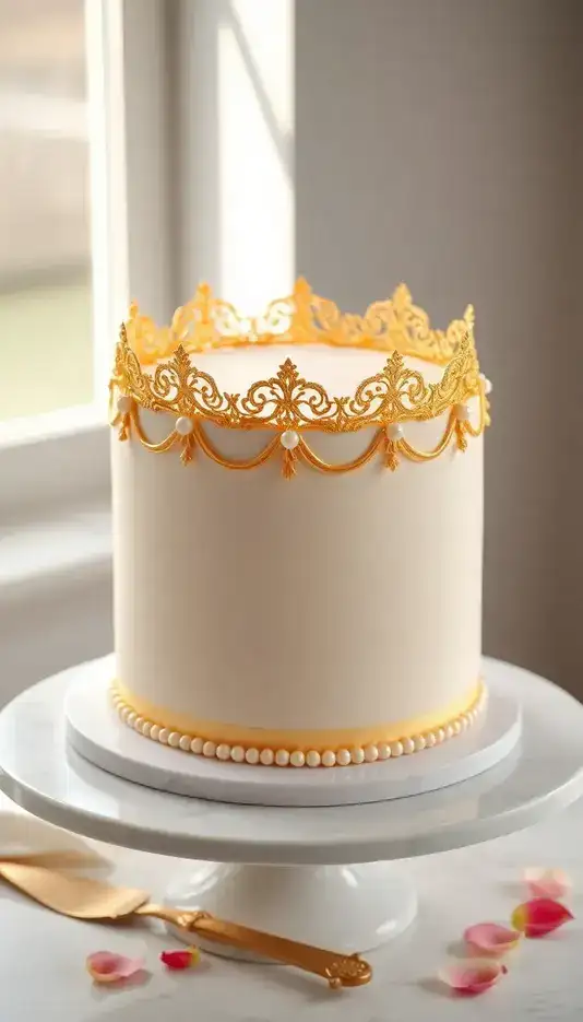 Golden Edged Crown Cake