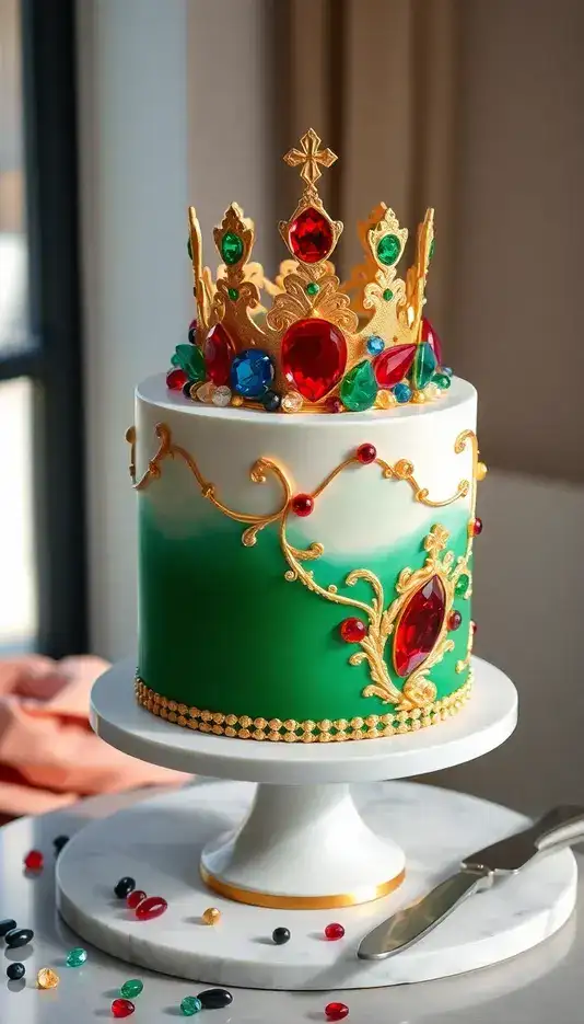 Gemstone Embellished Crown Cake