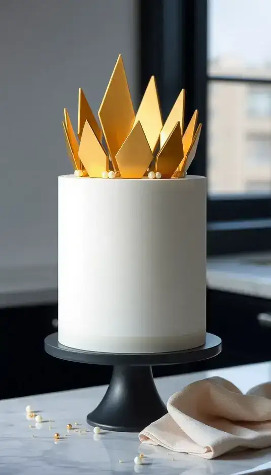 Modern Geometric Crown Cake